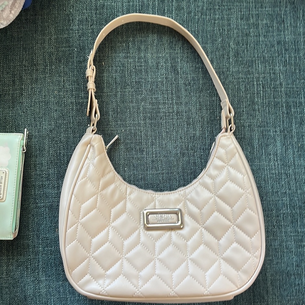 Vera New York Quilted Hand Bag Nude/ Cream